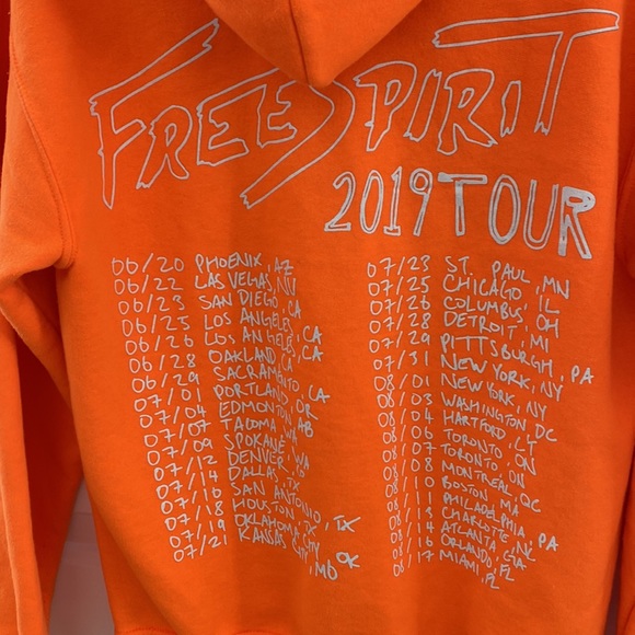 Khalid Free Spirit 2019 Tour Orange Hoodie. Size Small - Picture 6 of 8